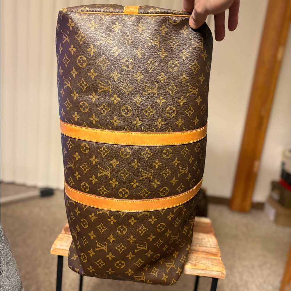 Louis Vuitton Brown Monogram Canvas Keepall 55 Duffel Bag with unbranded strap - Picture 8 of 15